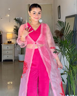 Mishika Pink Rose Handpainted 3 Piece