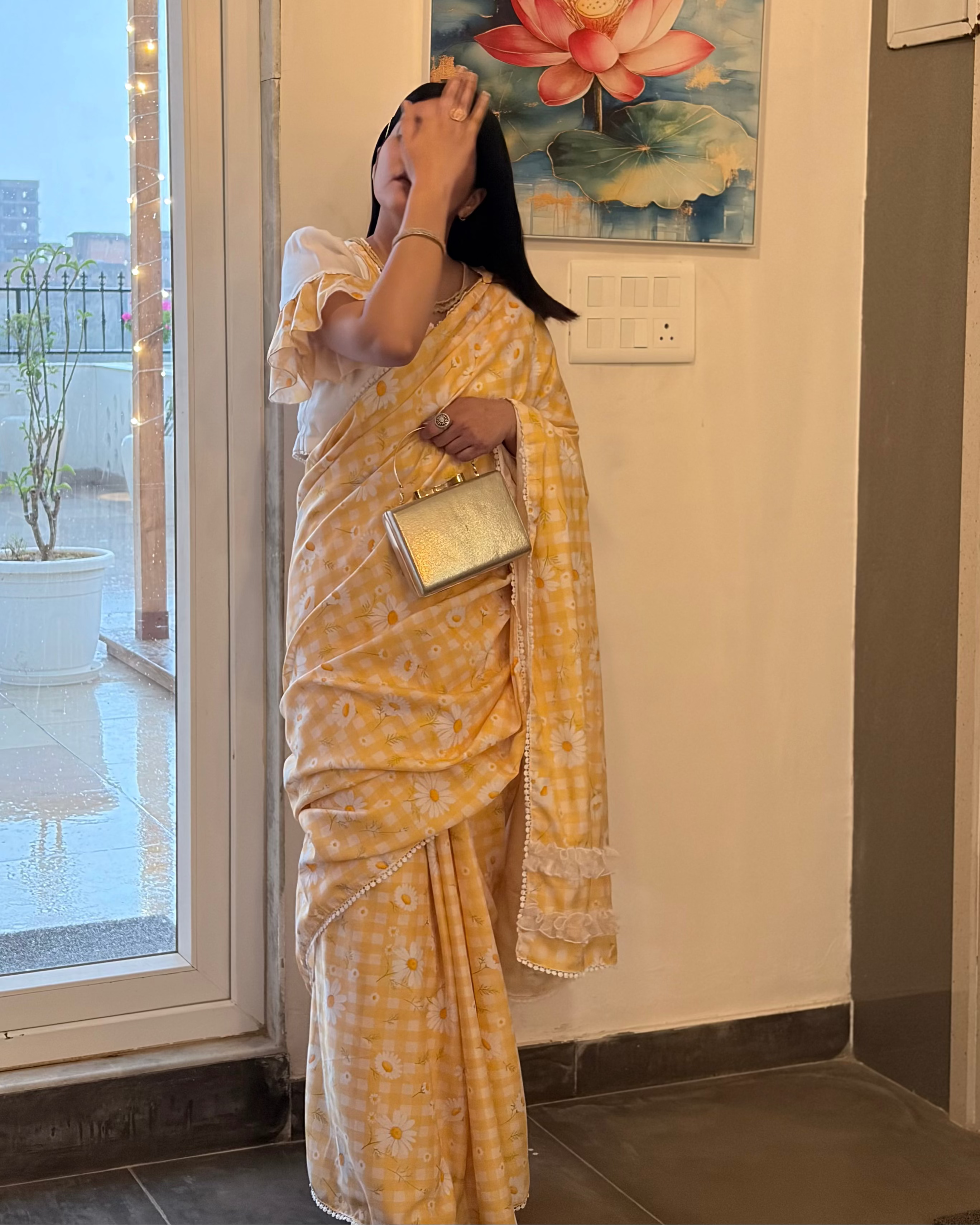 Bloom Yellow Floral Saree