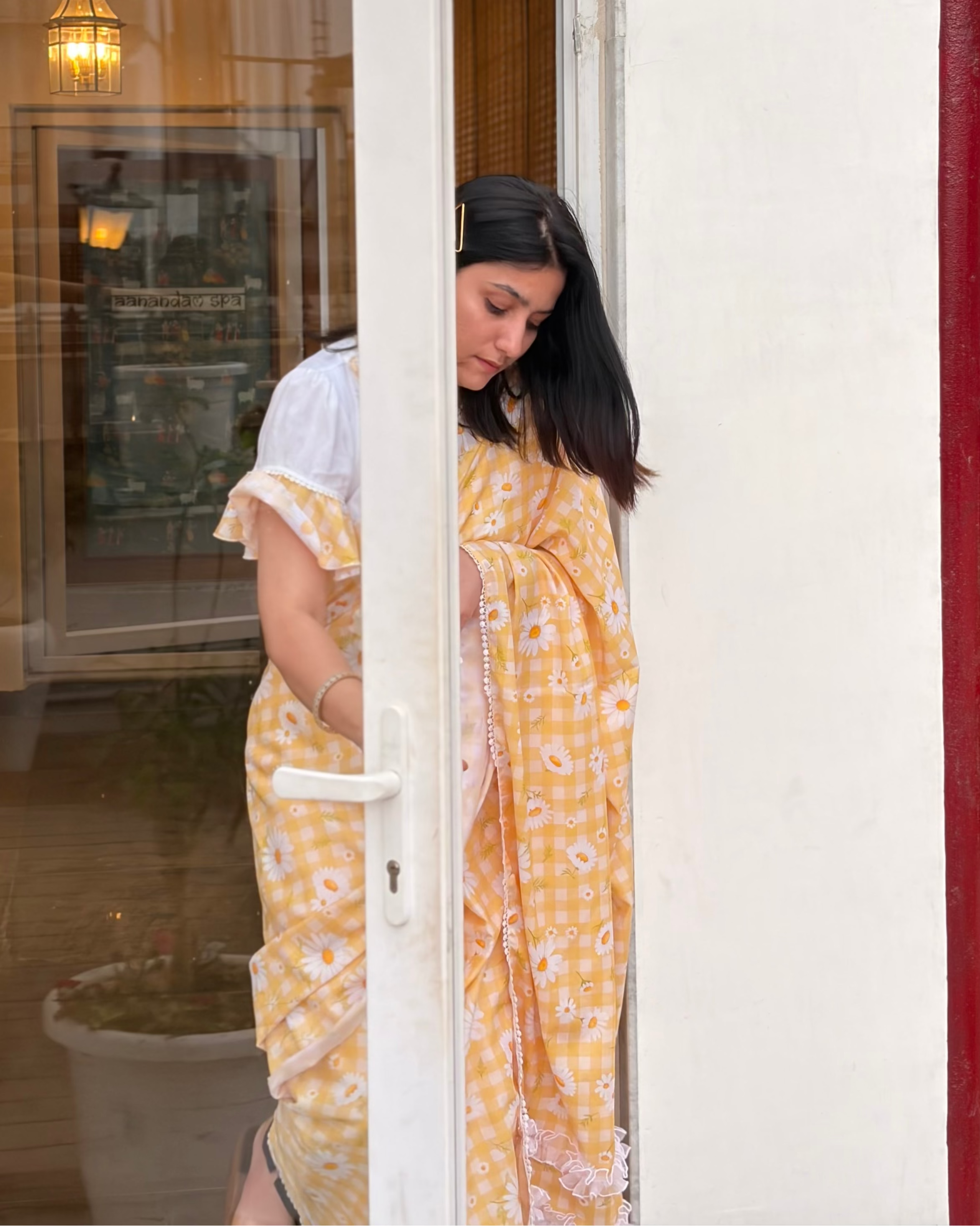 Bloom Yellow Floral Saree