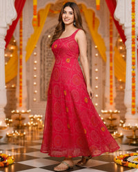 Livia Pink Bandhani Dress