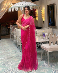 Maharani Pink Bandhni Saree