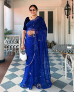 Neelam Blue Bandhani Saree