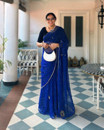 Neelam Blue Bandhani Saree