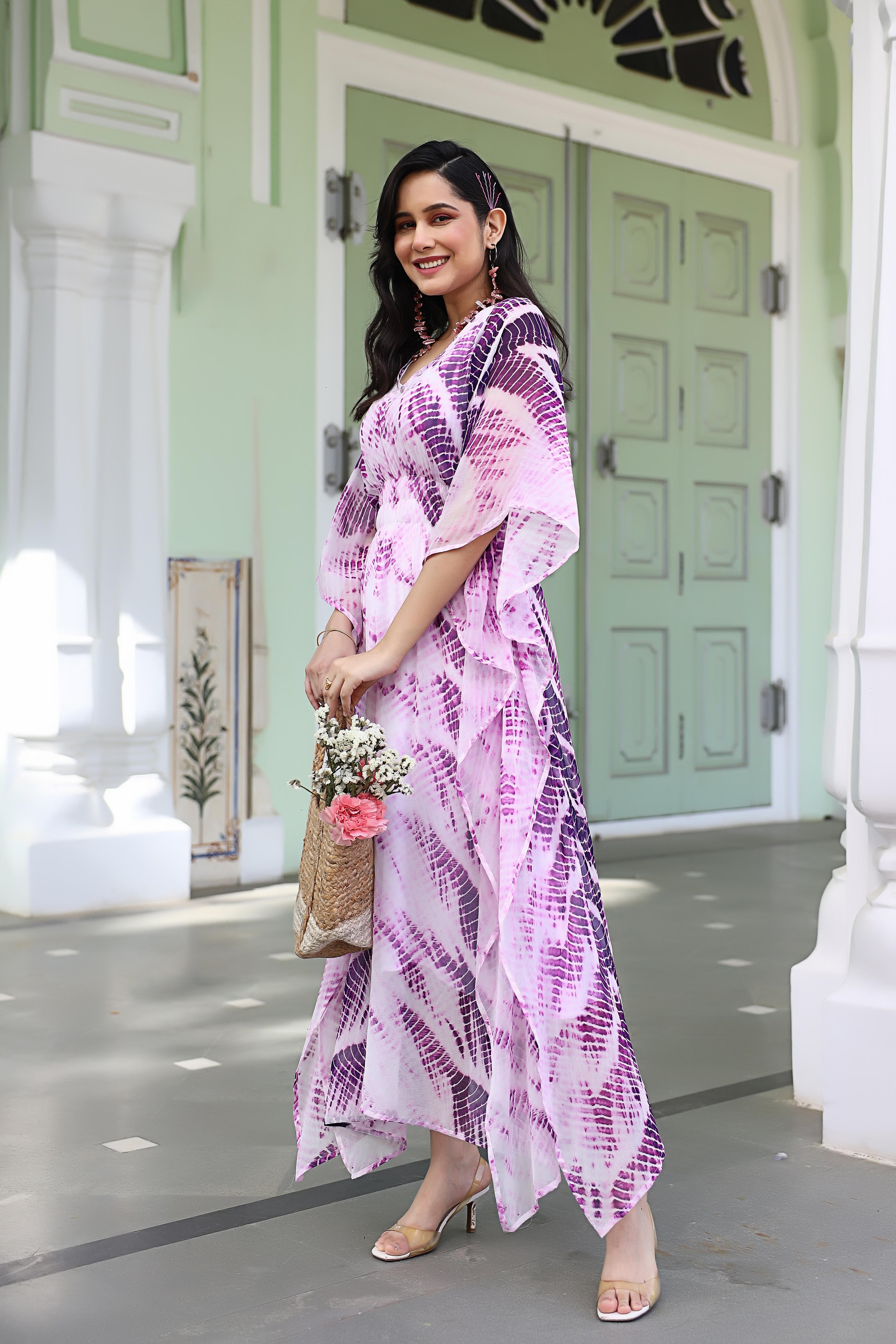 Floppy Lavender Tie- Dye Kaftan