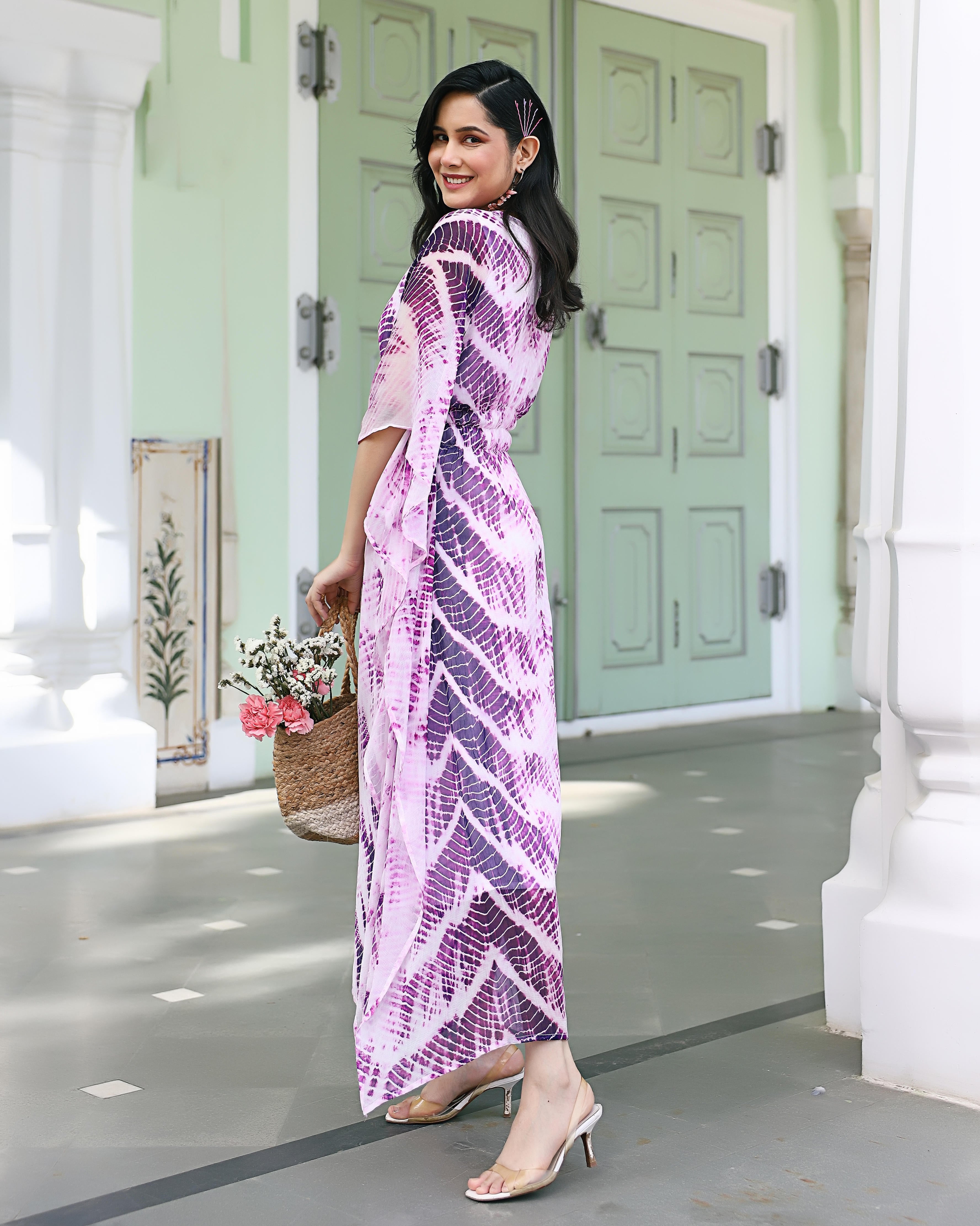 Floppy Lavender Tie- Dye Kaftan