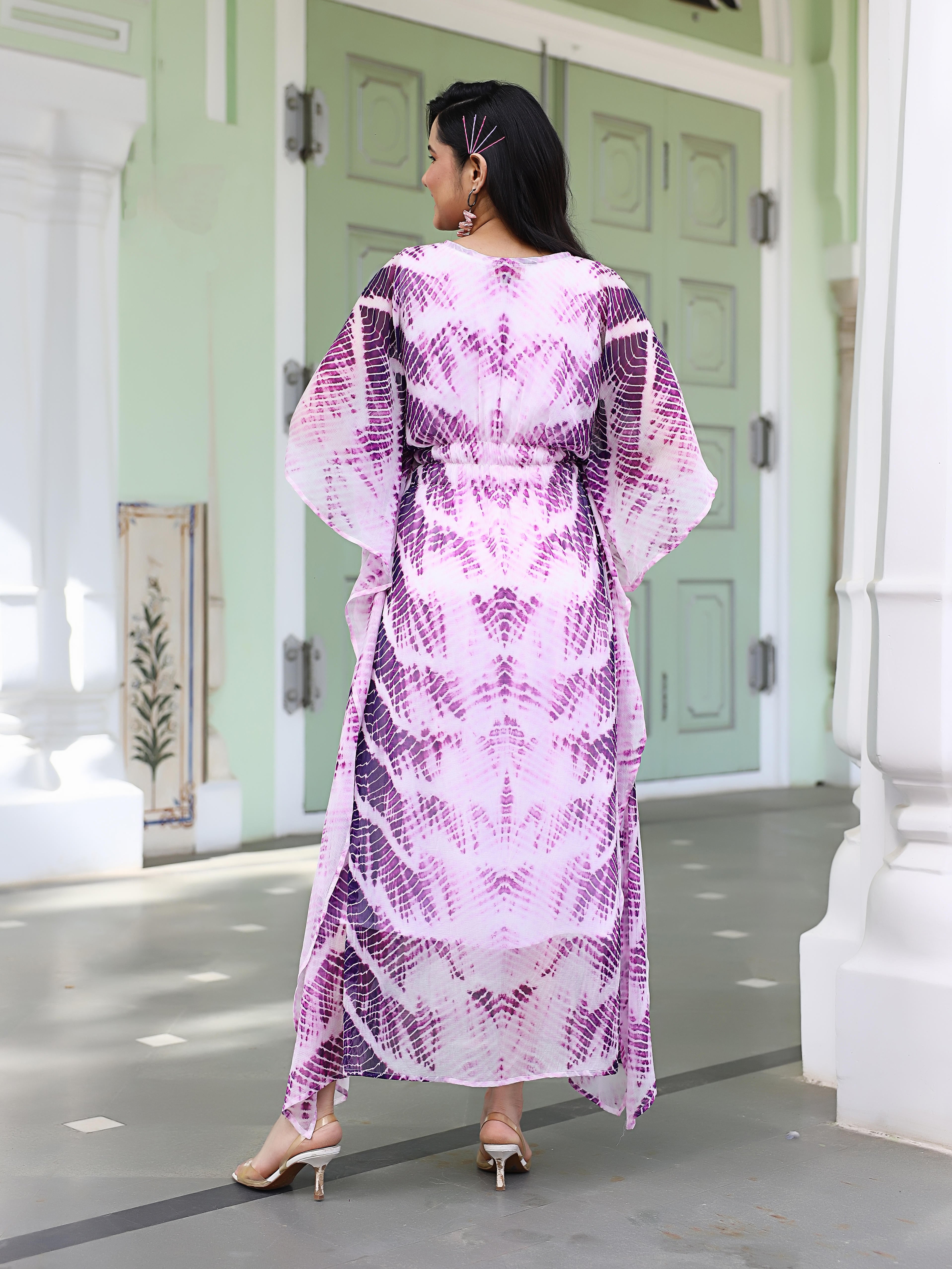 Floppy Lavender Tie- Dye Kaftan