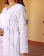 White Angrakha With Hand painted Dupatta