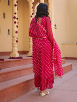 Anya Pink Leheriya frilled Gown