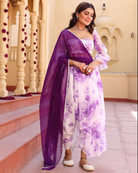 Zaira Levender Floral Dhoti Dress