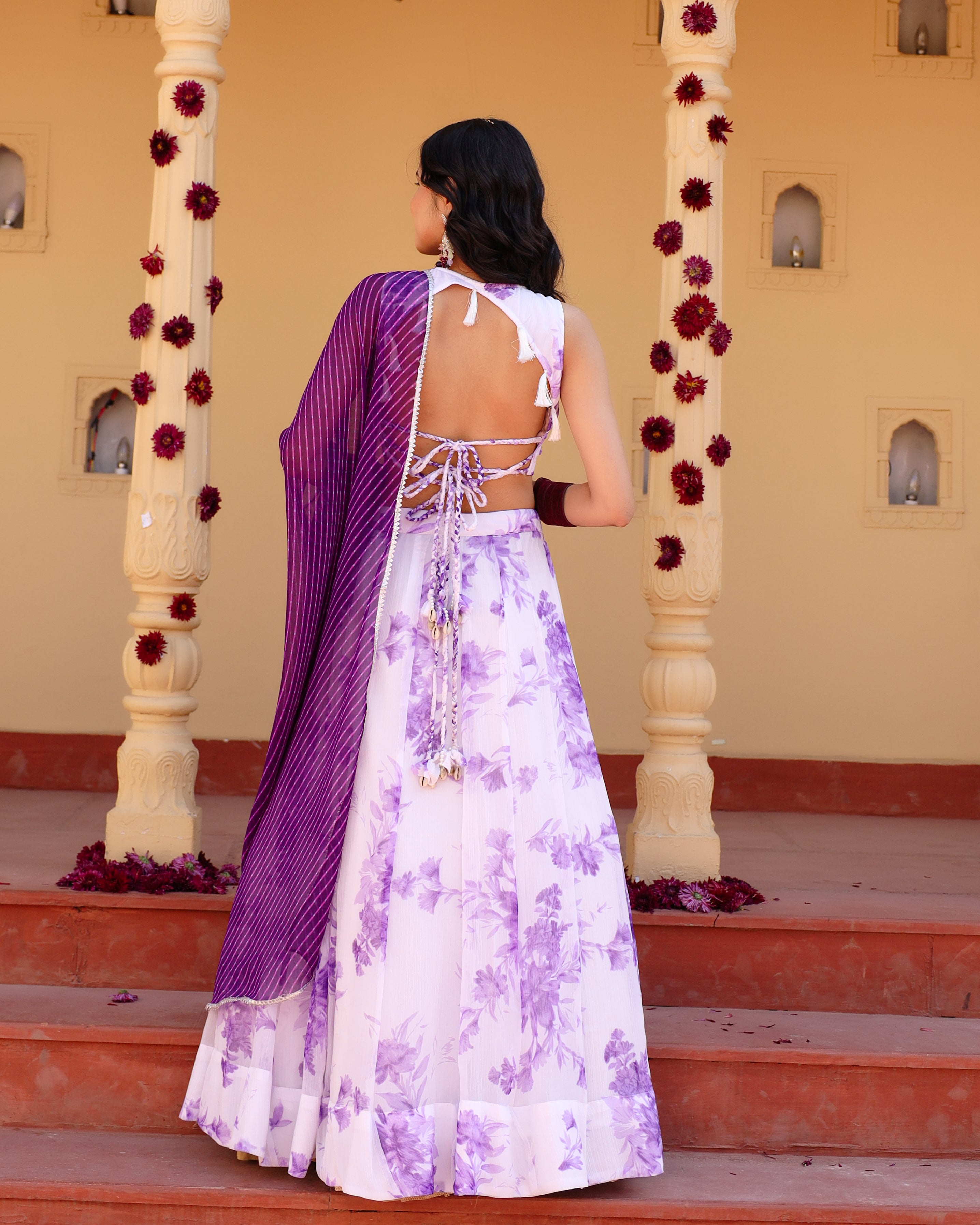 Zaira Levender Floral Lehenga Set