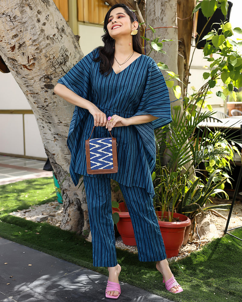 Indigo Kaftan Co-ord Set
