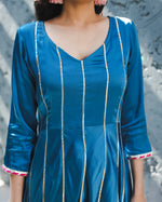 Nora Blue Gota Worked Suit Set