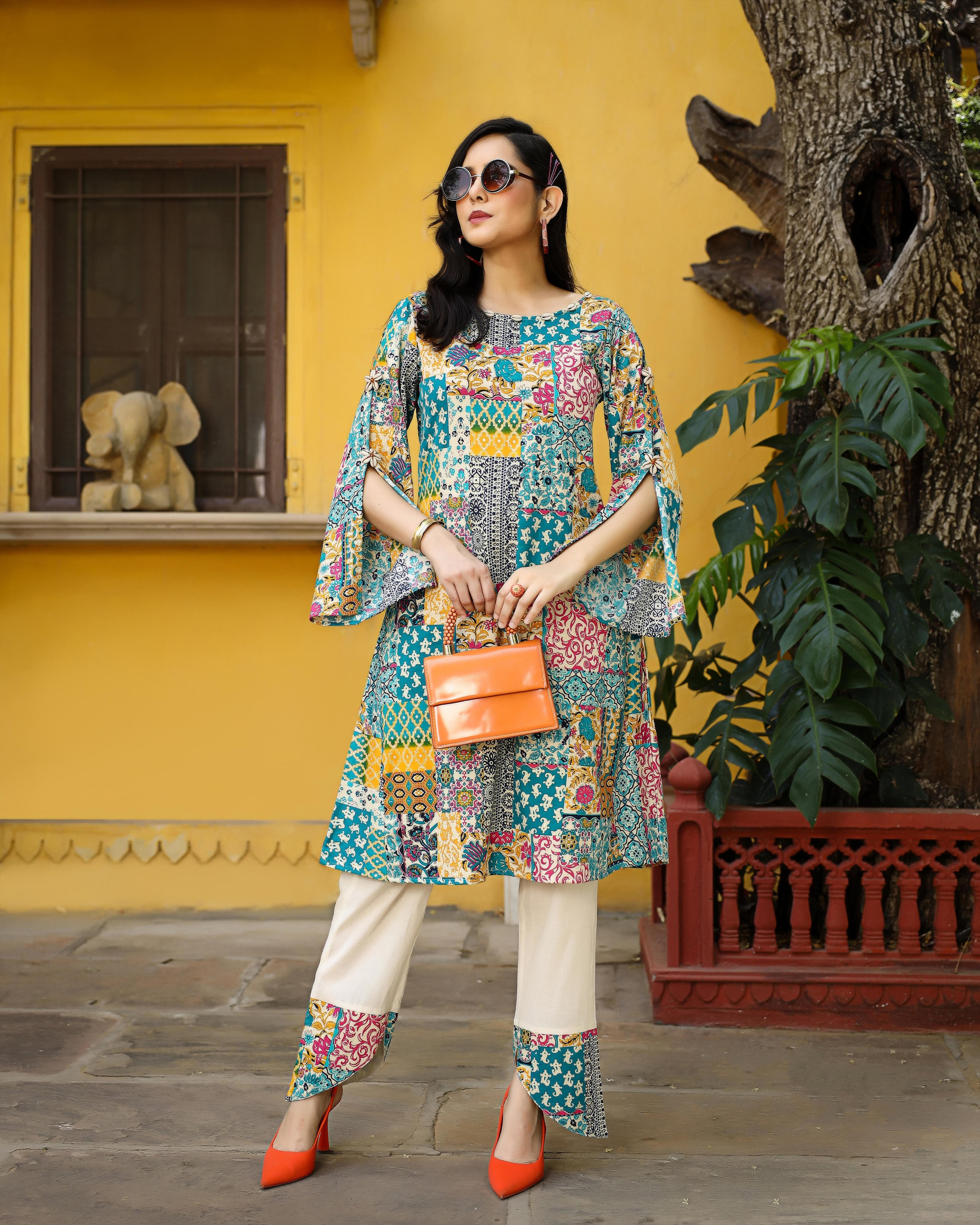 Motley Patch Pakistani Kurta Set