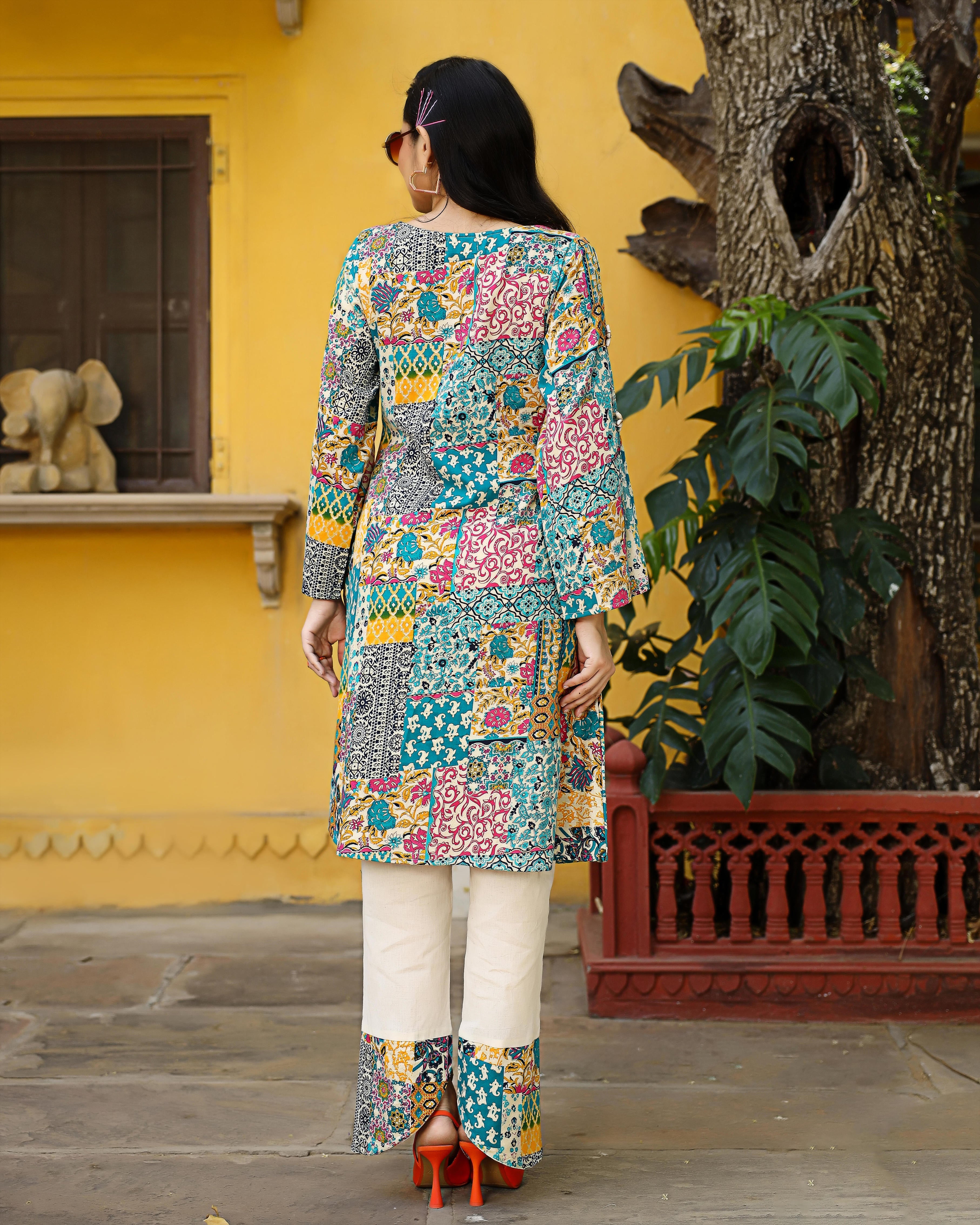 Motley Patch Pakistani Kurta Set