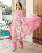 Malika Pink Chikankari Suit Set