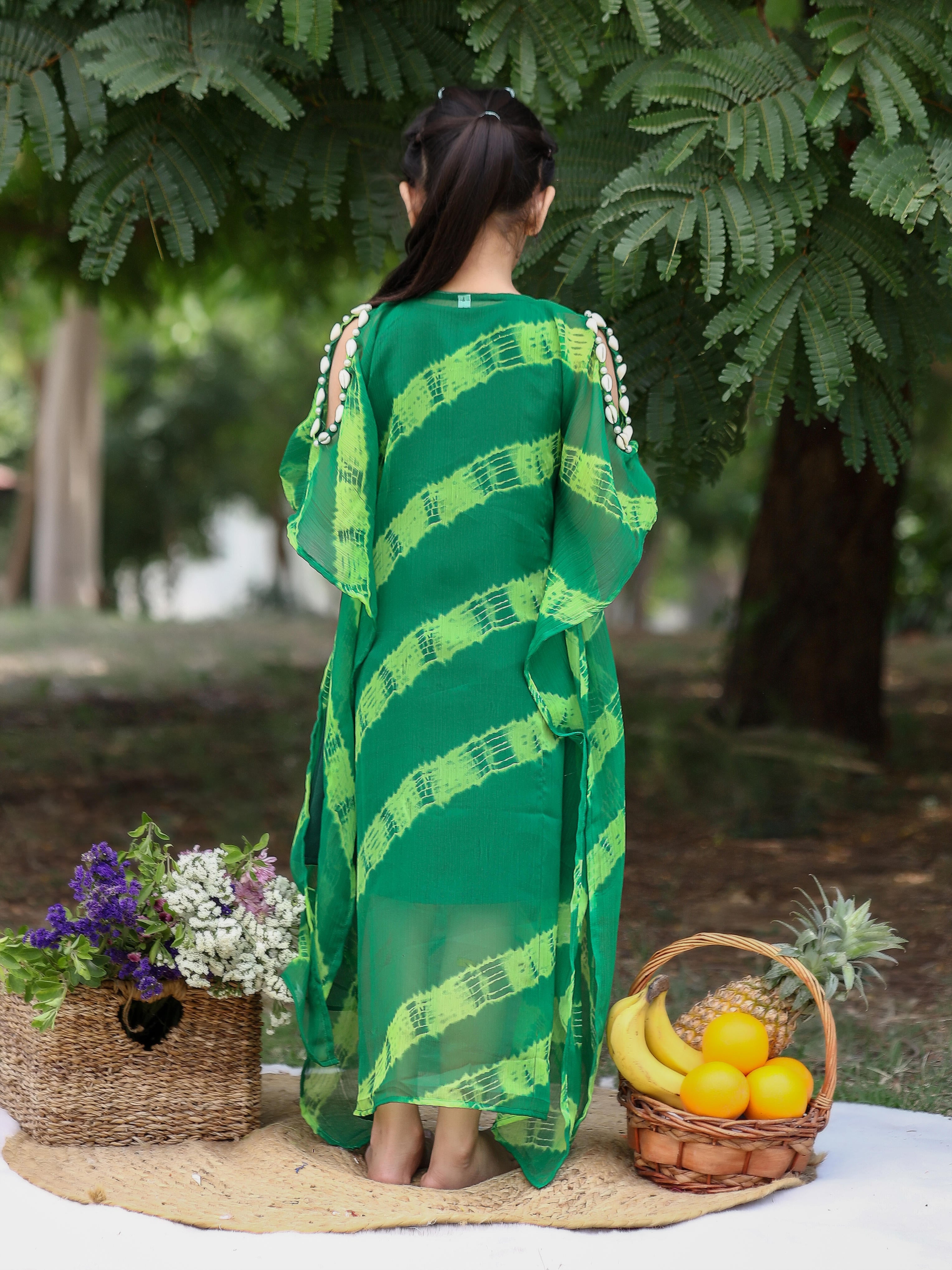 Kids Beryl Green Kaftan