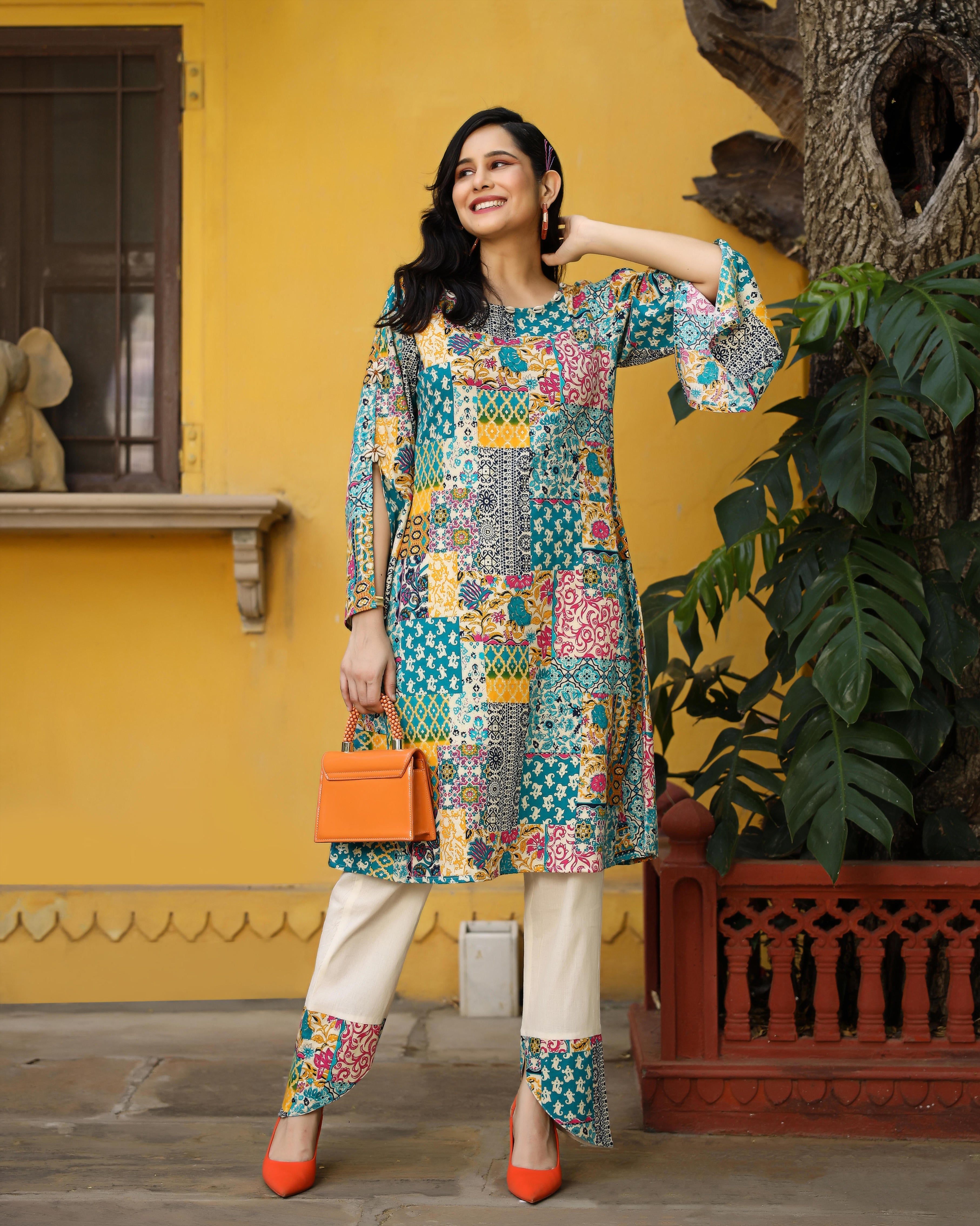 Motley Patch Pakistani Kurta Set