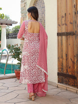 Malika Pink Chikankari Suit Set