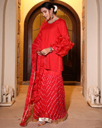 Krisha Red Balloon Sleeves Suit Set
