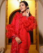 Krisha Red Balloon Sleeves Suit Set