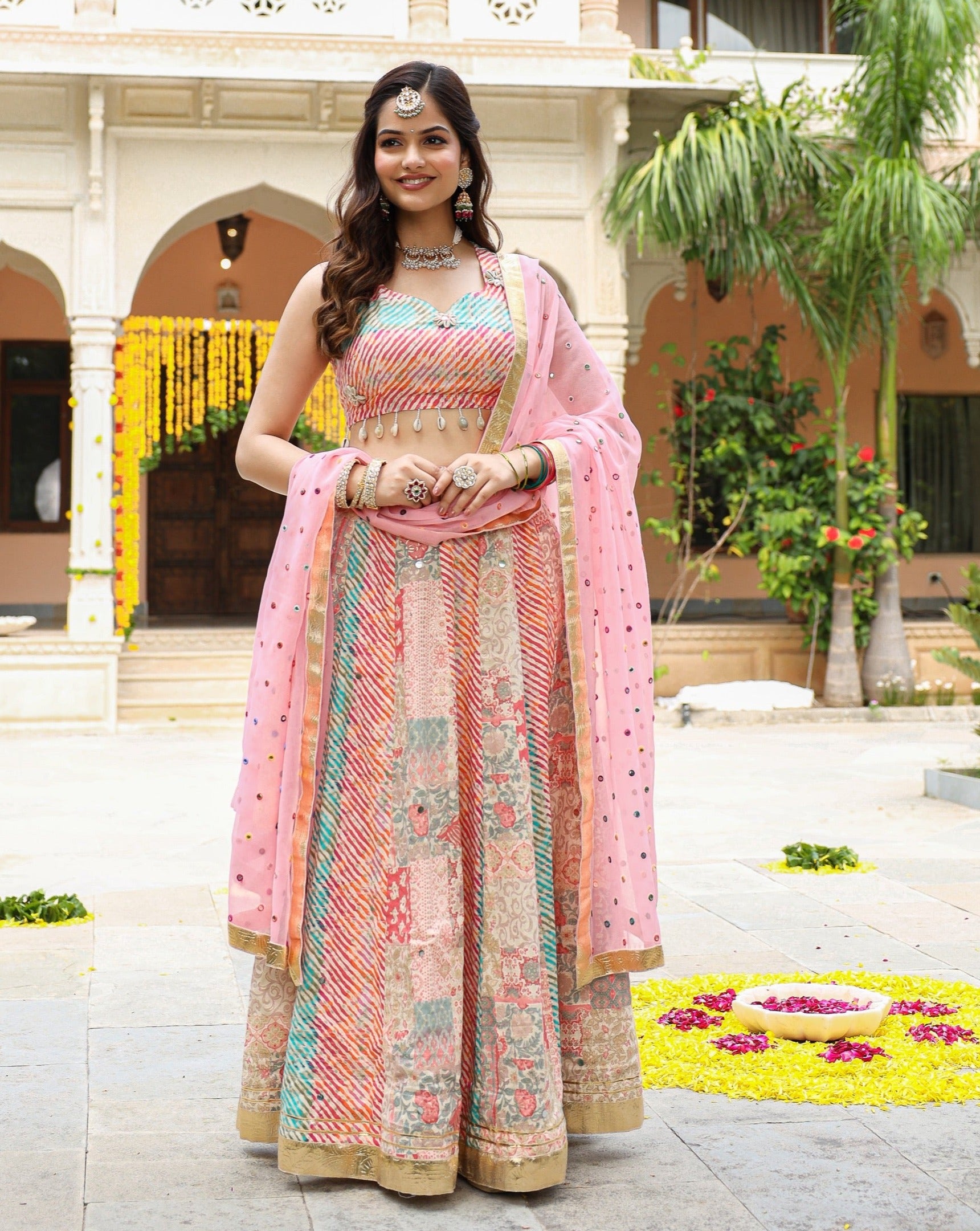 Jasmine Patch Leheriya Lehenga