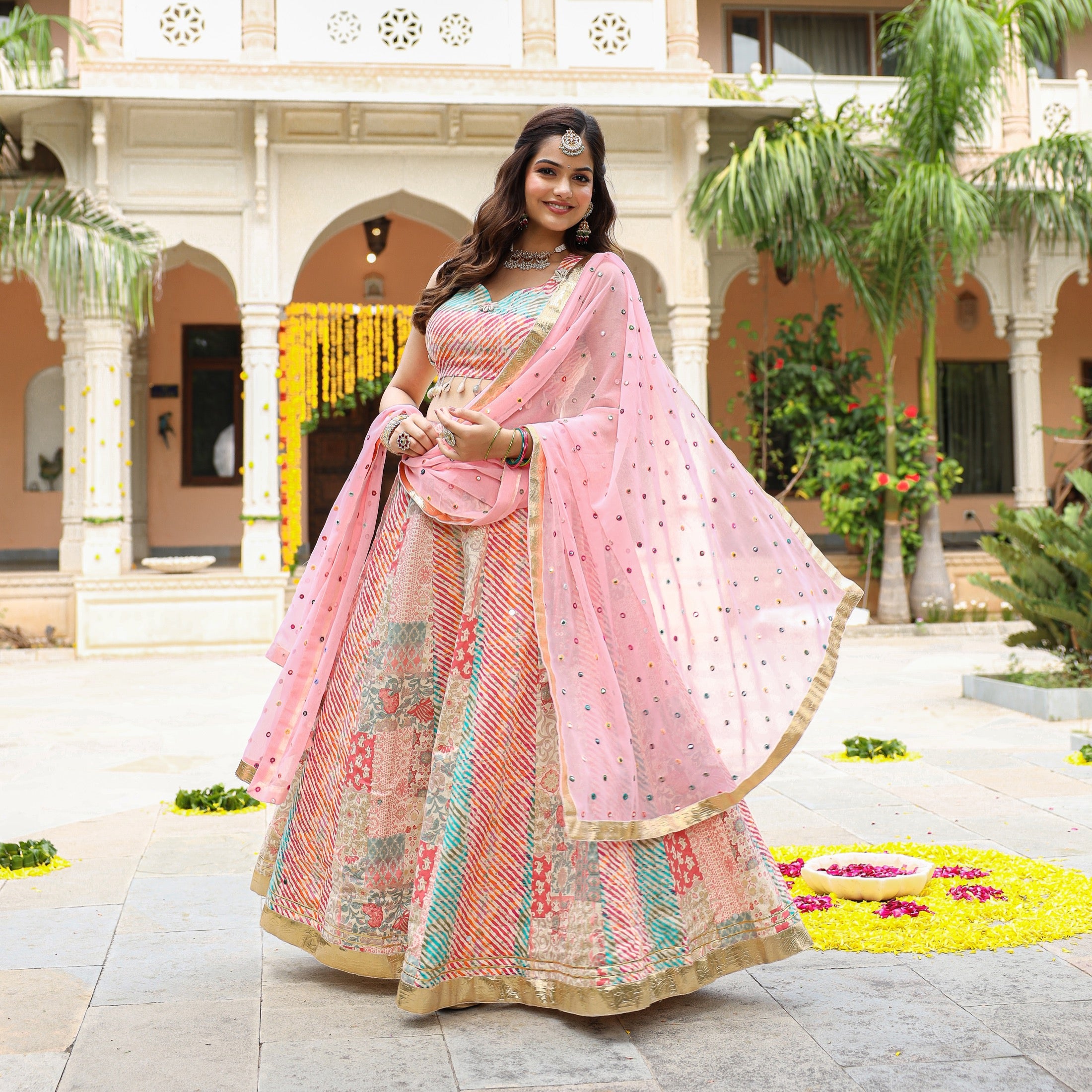 Jasmine Patch Leheriya Lehenga