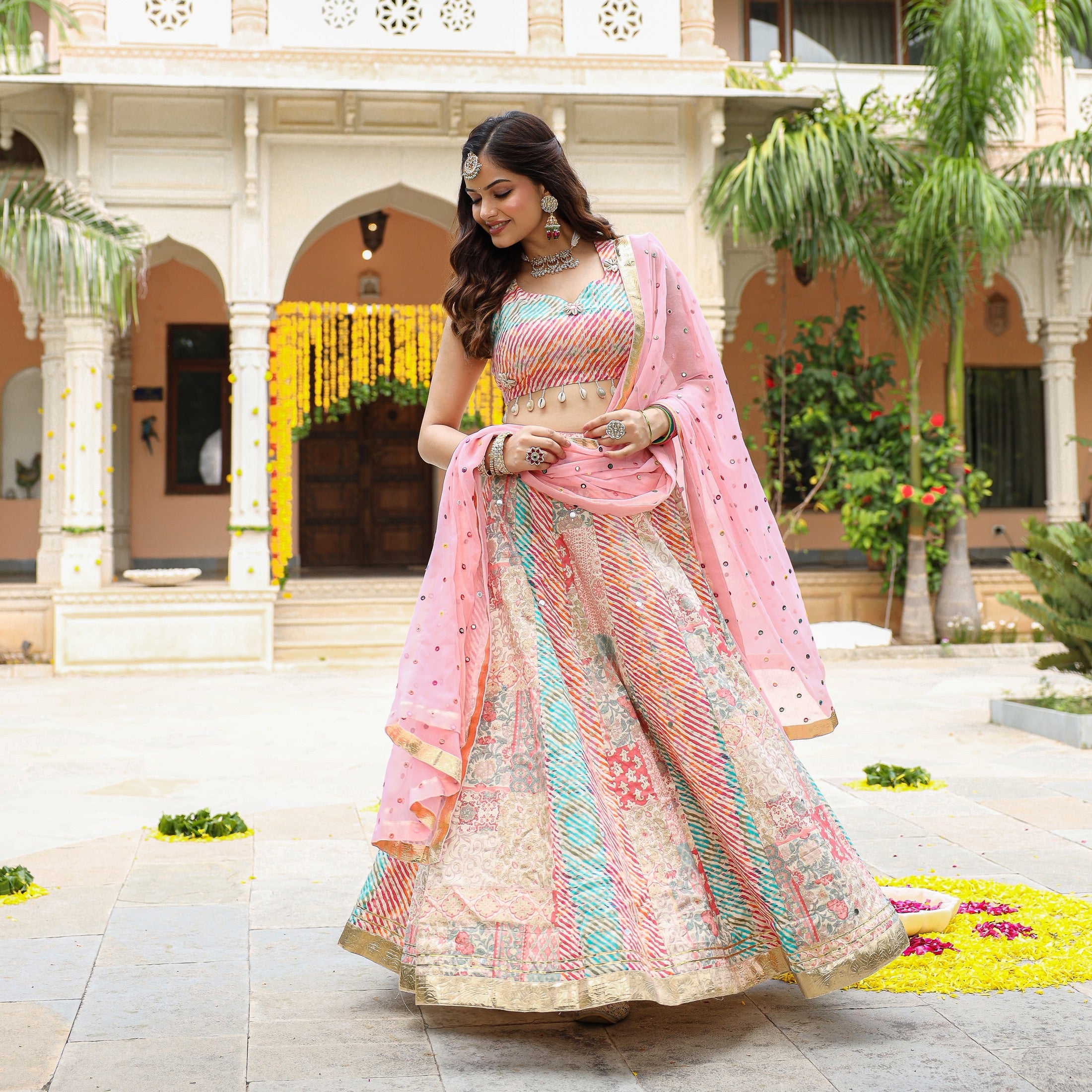 Jasmine Patch Leheriya Lehenga