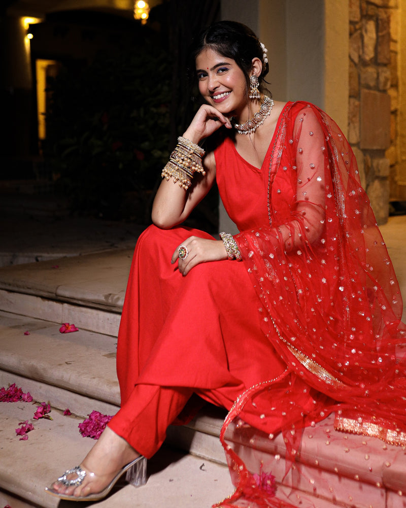 Kamya Red suit Set