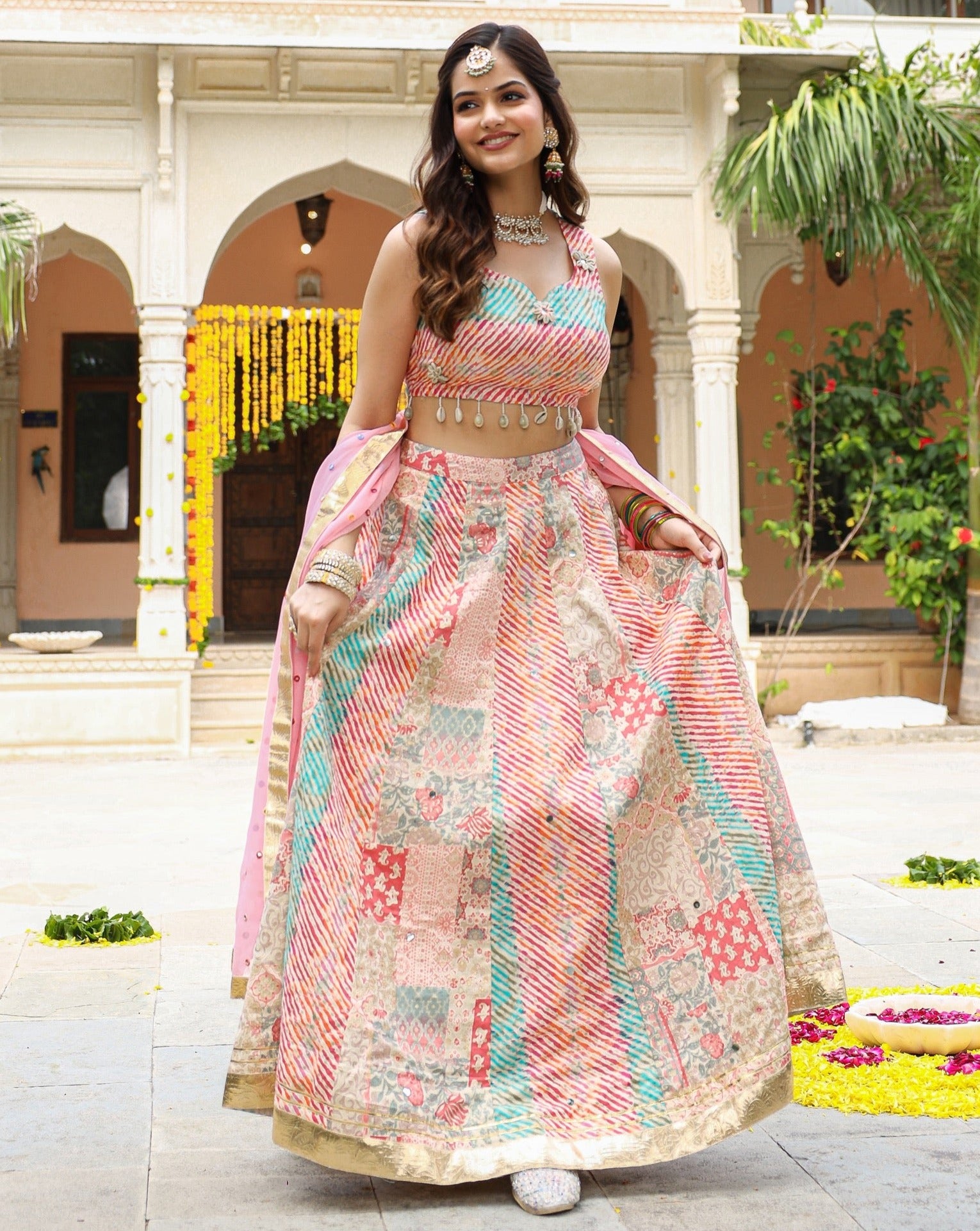 Jasmine Patch Leheriya Lehenga