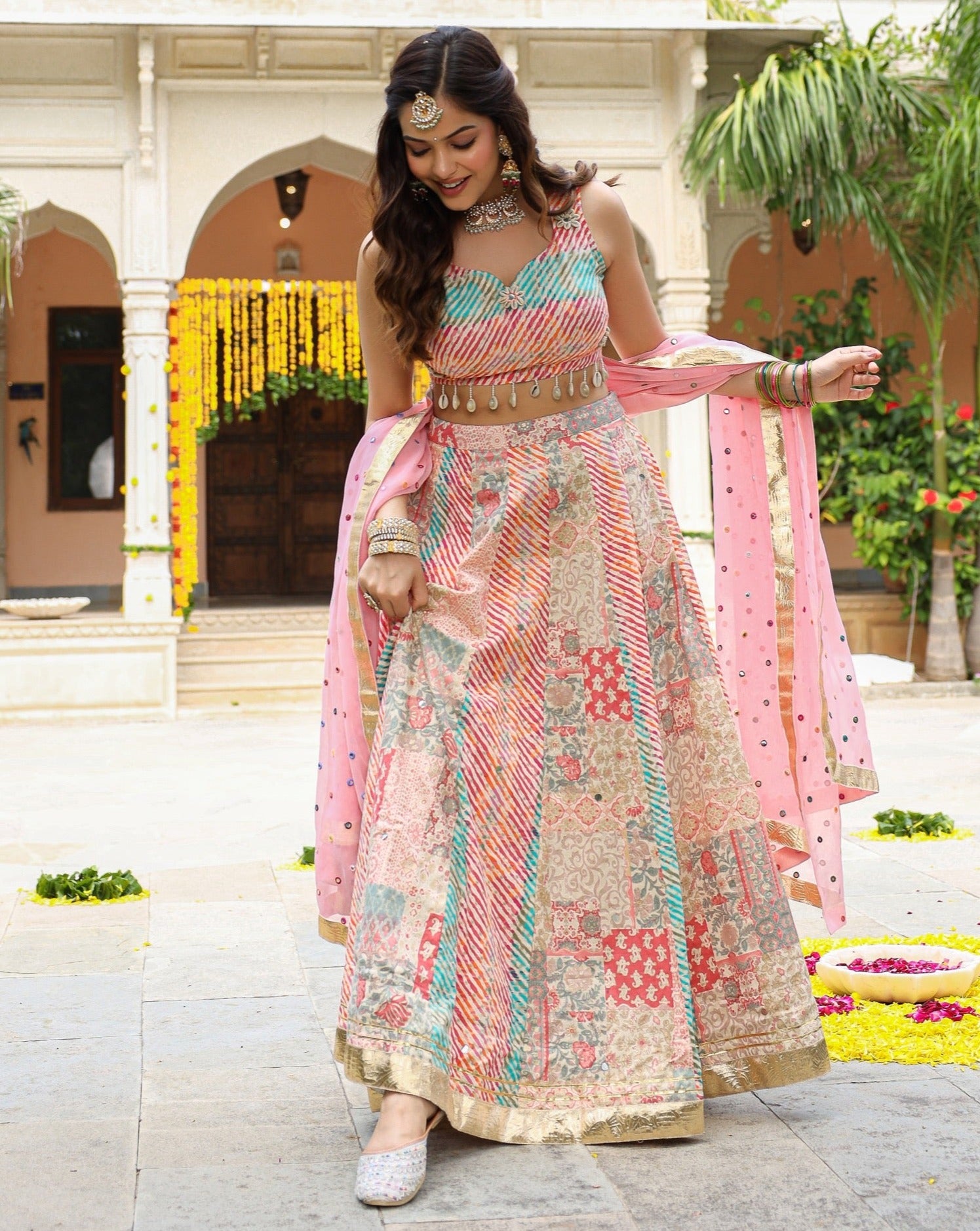 Jasmine Patch Leheriya Lehenga