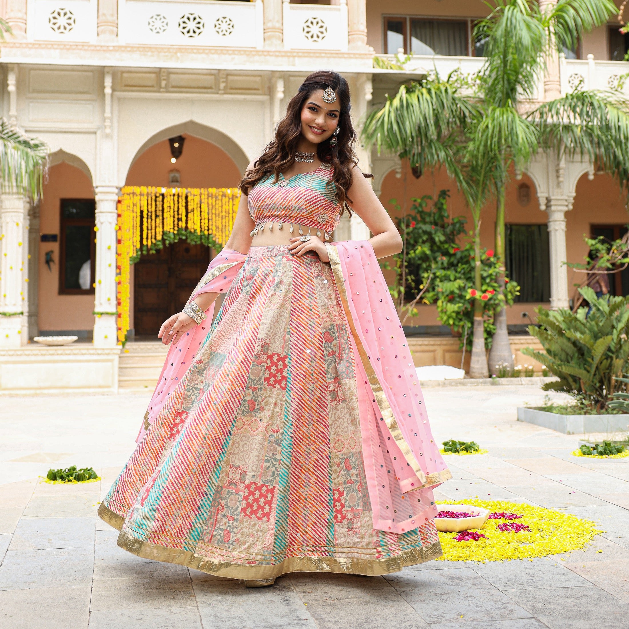 Jasmine Patch Leheriya Lehenga