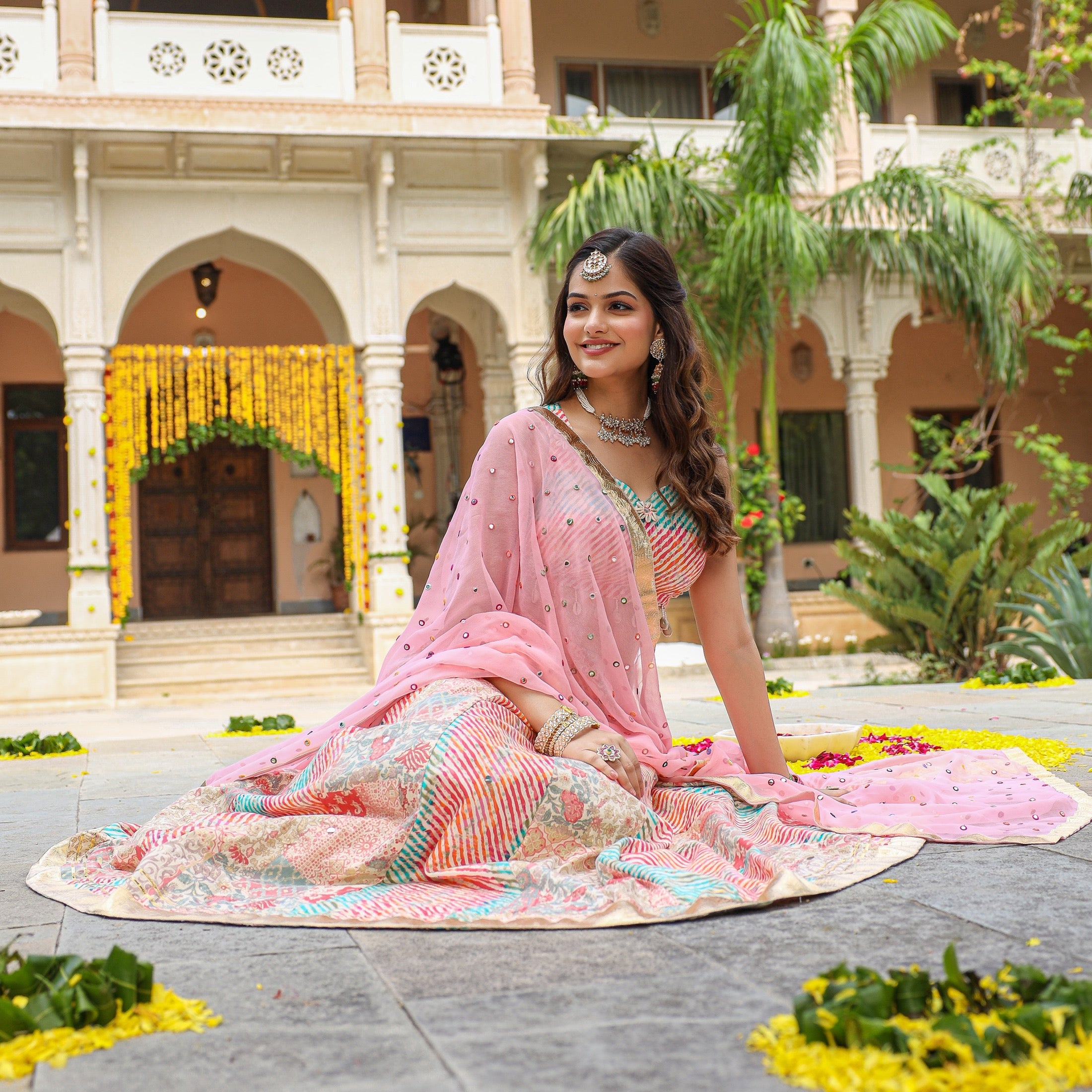 Jasmine Patch Leheriya Lehenga