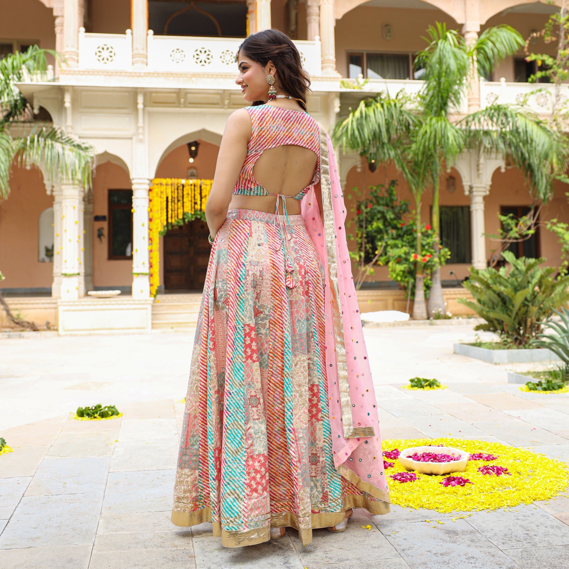 Jasmine Patch Leheriya Lehenga