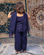 Kids Neelam Chikankari Plazo Set