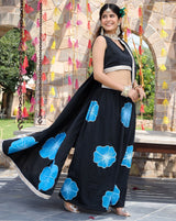 Asin Black Handpainted pant Saree