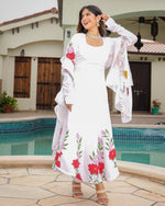 Aishwarya White Handapinted Suit Set