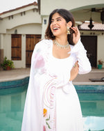 Aishwarya White Handapinted Suit Set