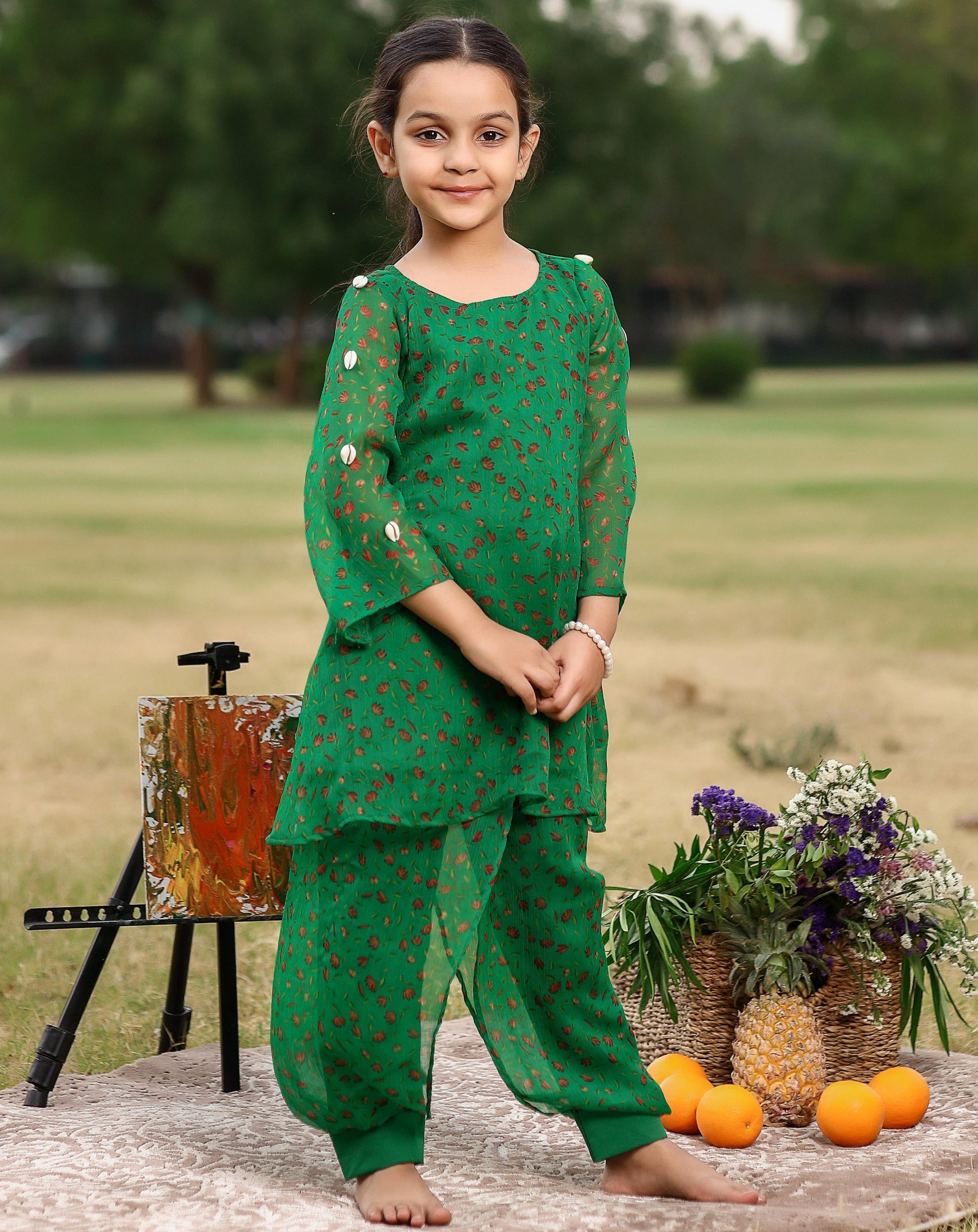 Brilliant Green Kurta Set