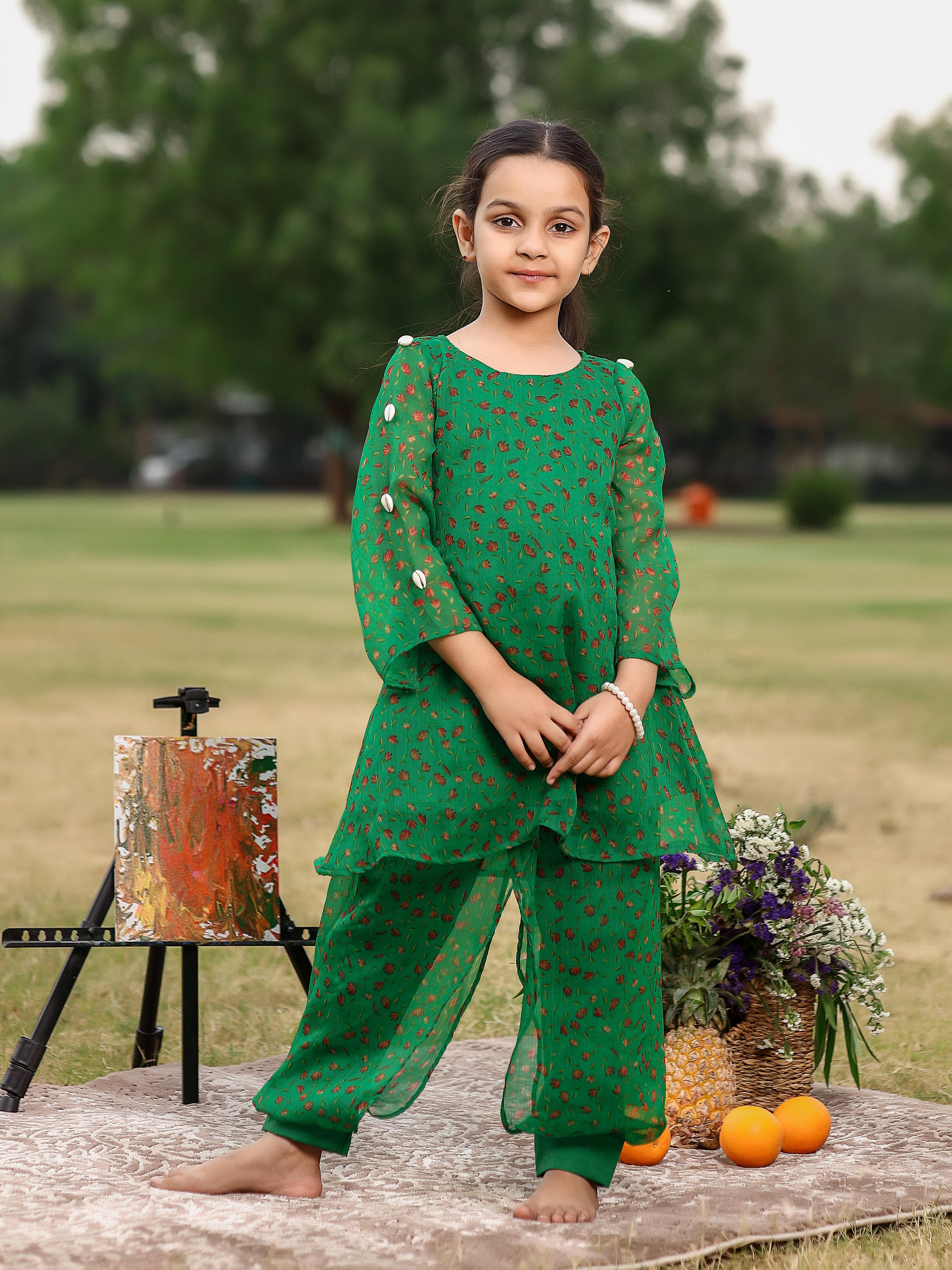 Brilliant Green Kurta Set