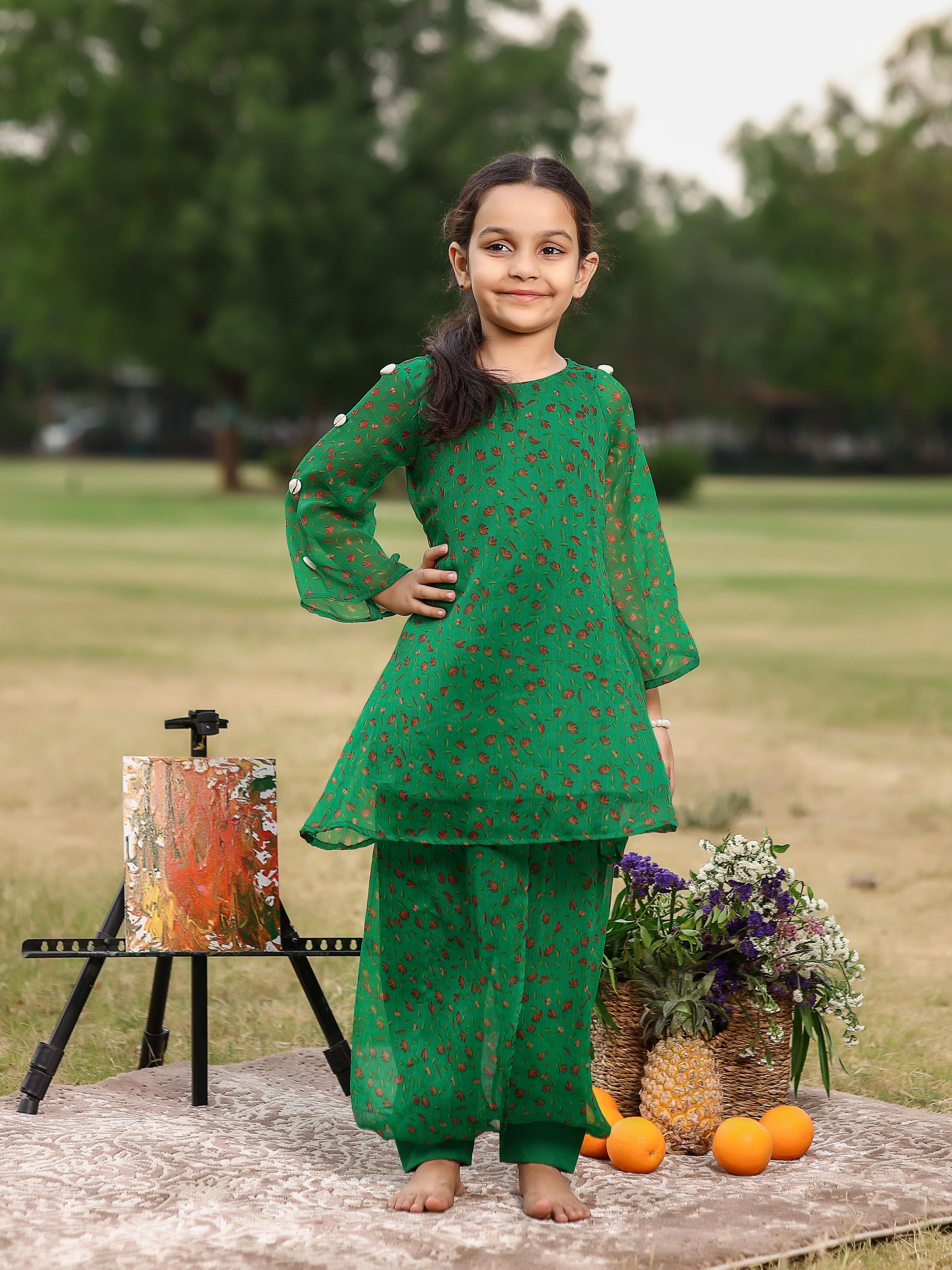 Brilliant Green Kurta Set