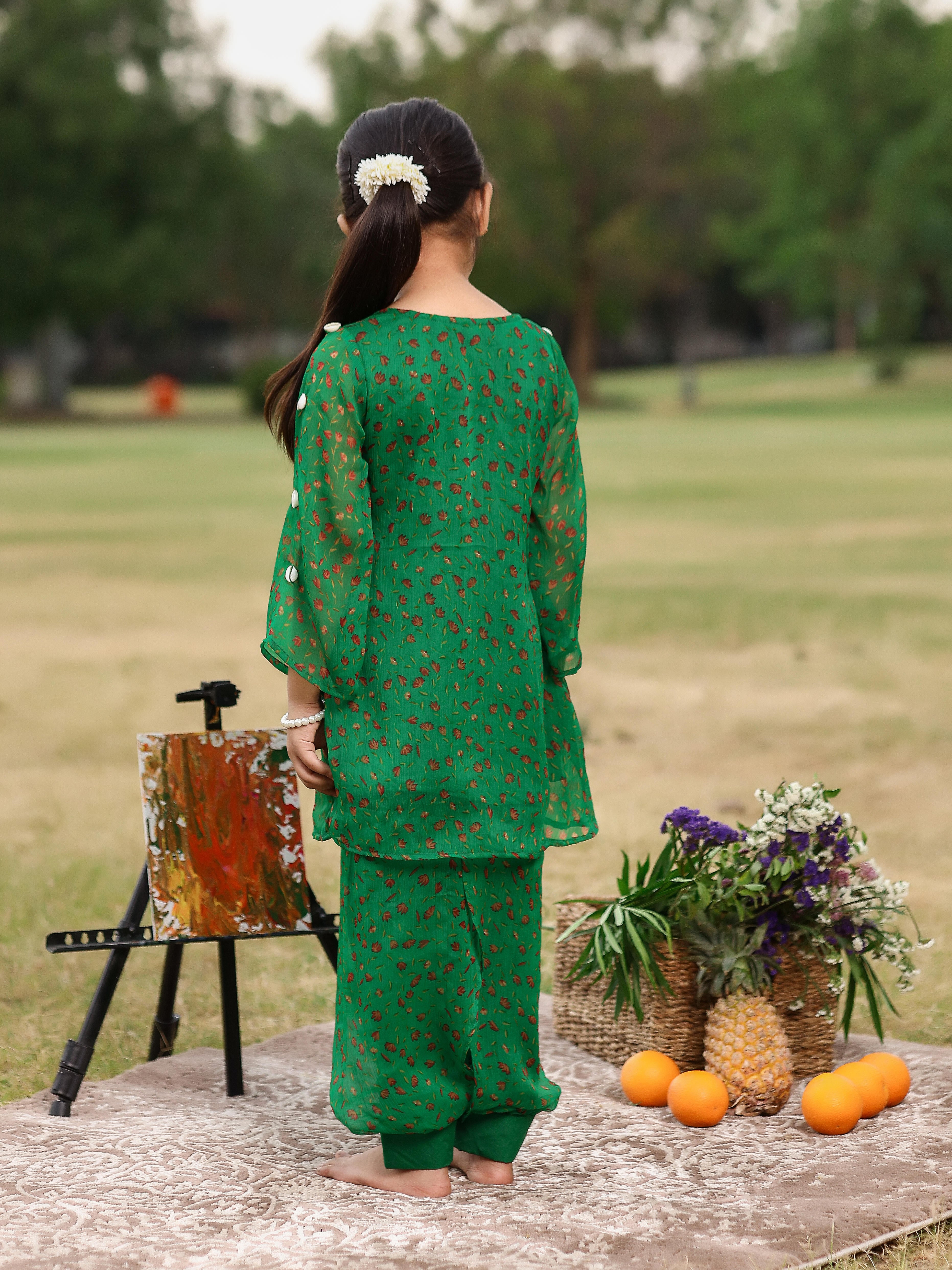 Brilliant Green Kurta Set