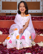 Floral White Organza Lehenga Set