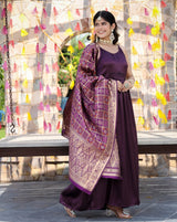 Juhi Purple Banarasi Suit Set