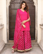 Pink Leheriya Sharara set with Dupatta