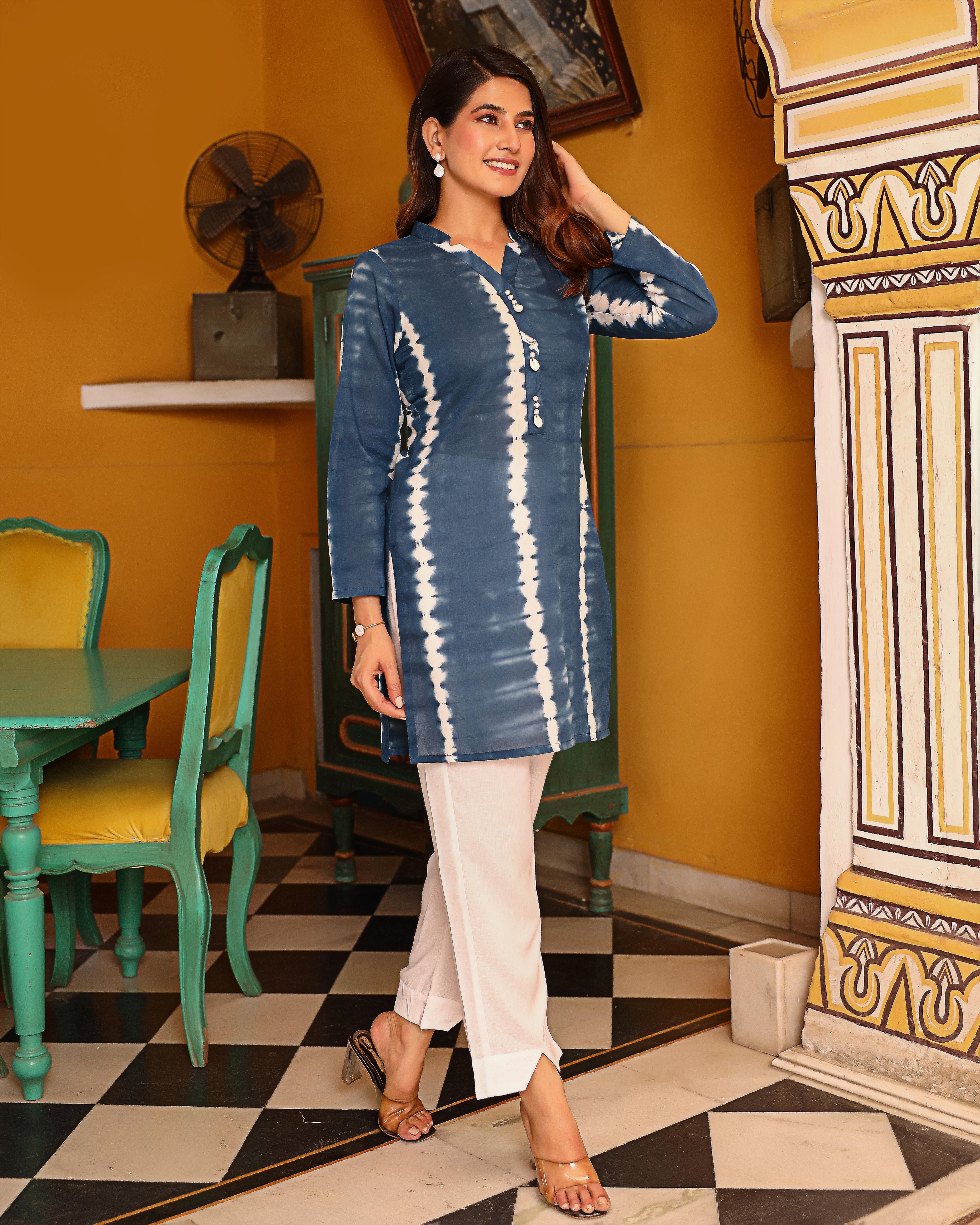 Indigo Tie Dye Kurta Set