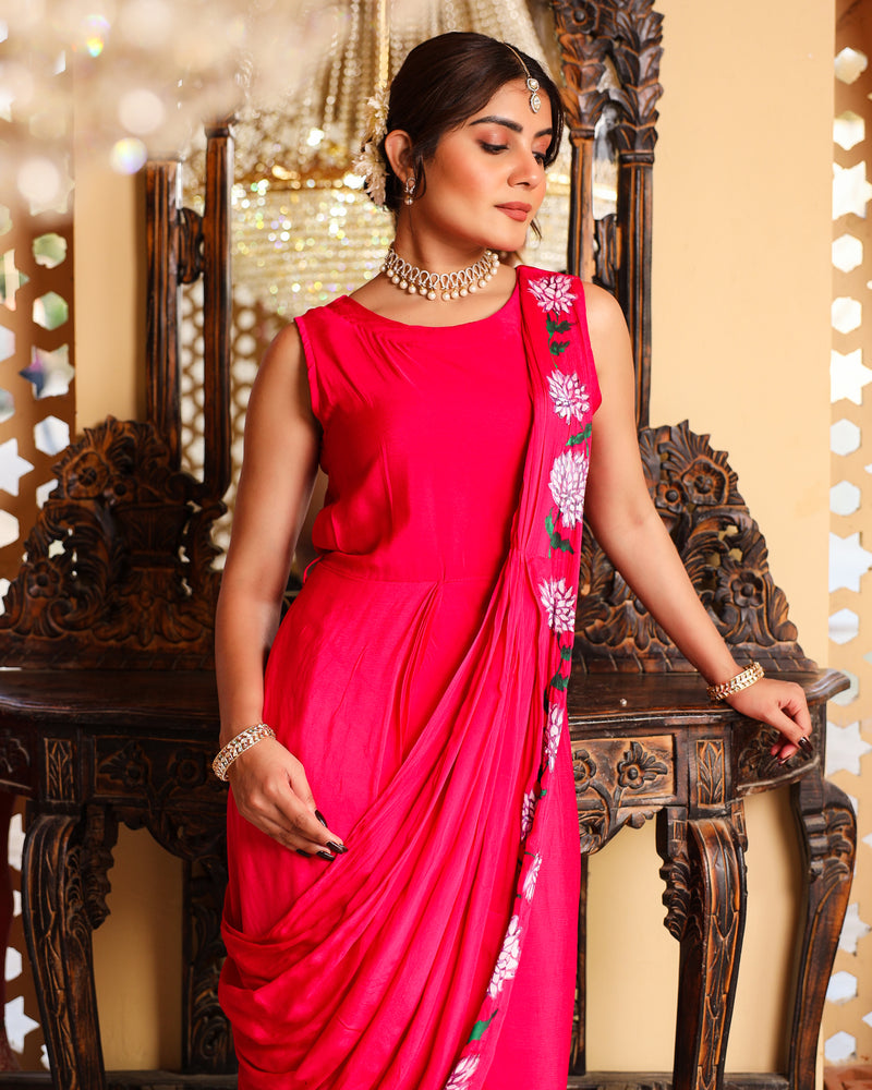 Anna Rani Pink Pleated Dress