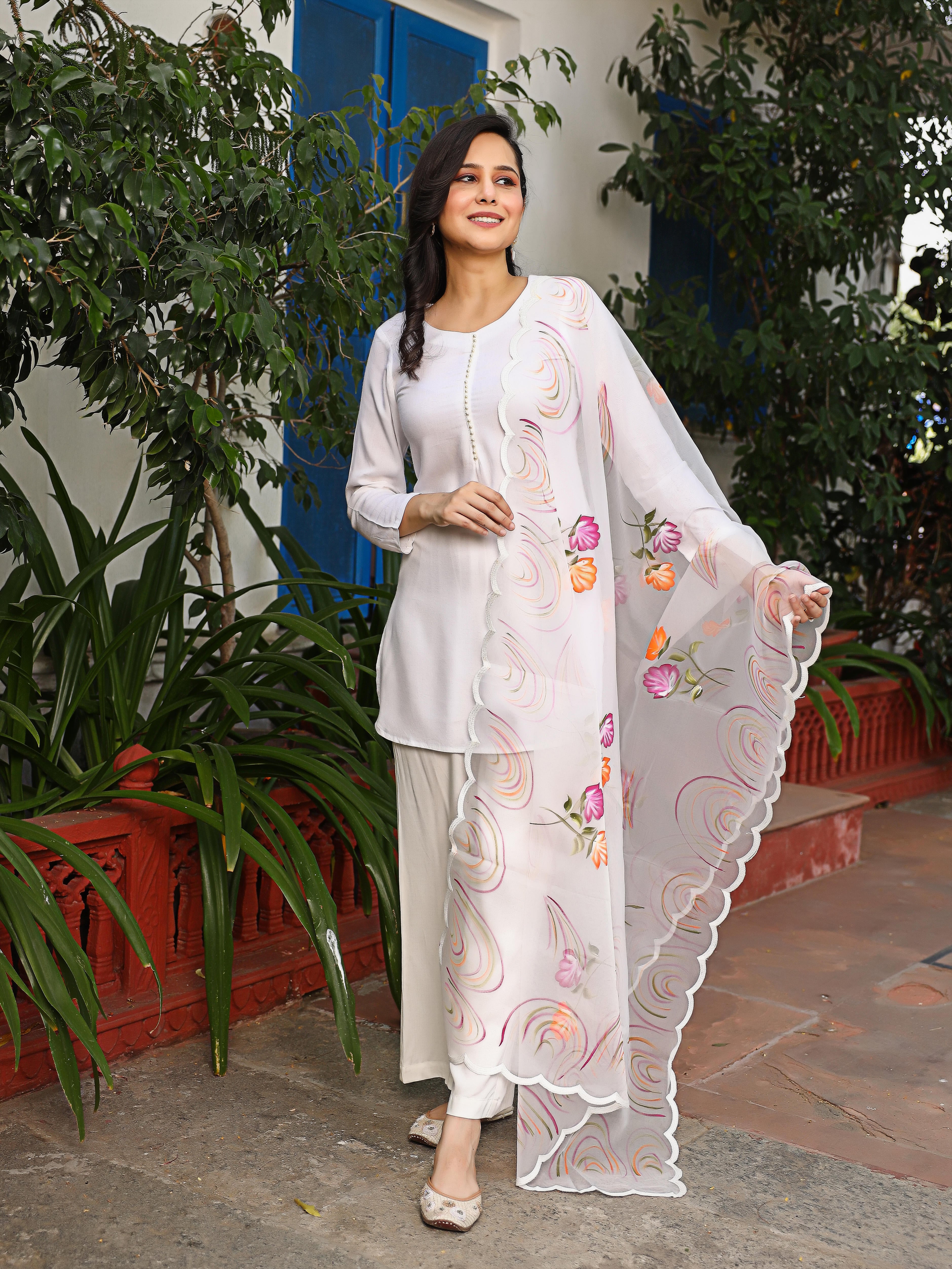 Doughy White Kurta Set