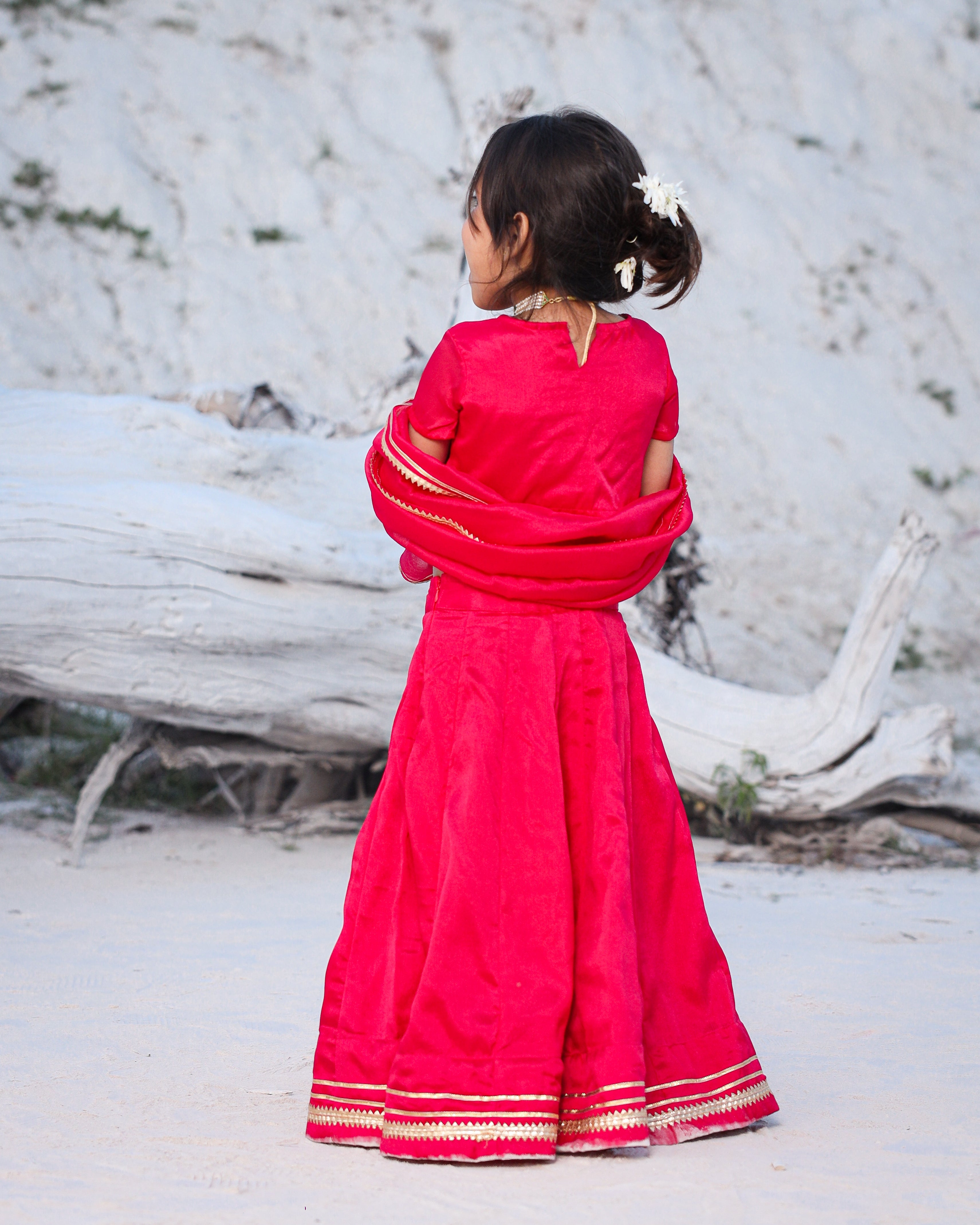 Kids Pink Rosy Lehenga Choli