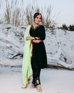Laira Green Velvet Suit Set