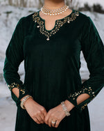 Laira Green Velvet Suit Set